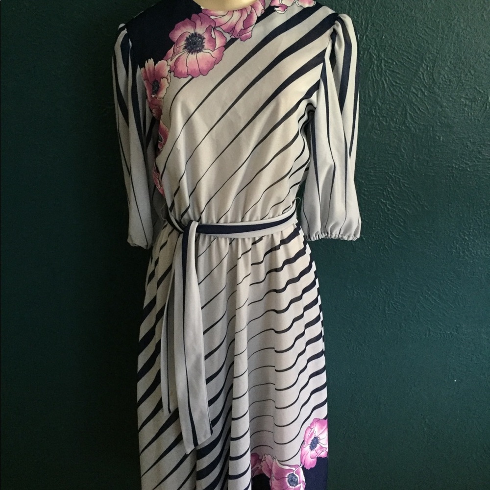 Vintage striped & floral dress